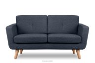 Skandinavisches Zweisitzer-Sofa aus Gewebestoff in marineblau