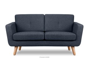 TAGIO II, https://konsimo.de/kollektion/tagio-ii/ Skandinavisches 2-Sitzer-Sofa mit gestepptem, geflochtenem Stoff marineblau marineblau - Foto