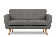 Skandinavisches Zweisitzer-Sofa aus Gewebestoff in aschgrau