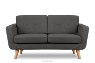 Skandinavisches Zweisitzer-Sofa aus Gewebestoff in graphitgrau