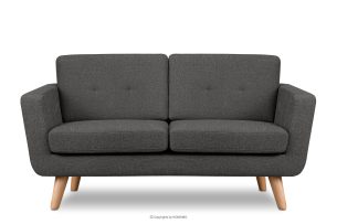 TAGIO II, https://konsimo.de/kollektion/tagio-ii/ Skandinavisches 2-Sitzer-Sofa mit gestepptem geflochtenem Stoff graphit graphit - Foto