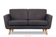 Skandinavisches Zweisitzer-Sofa aus Gewebestoff in marineblau/braun
