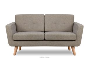 TAGIO II, https://konsimo.de/kollektion/tagio-ii/ Skandinavisches Zweisitzer-Sofa mit geflochtenem Stoff, hellbraun gesteppt hellbraun - Foto
