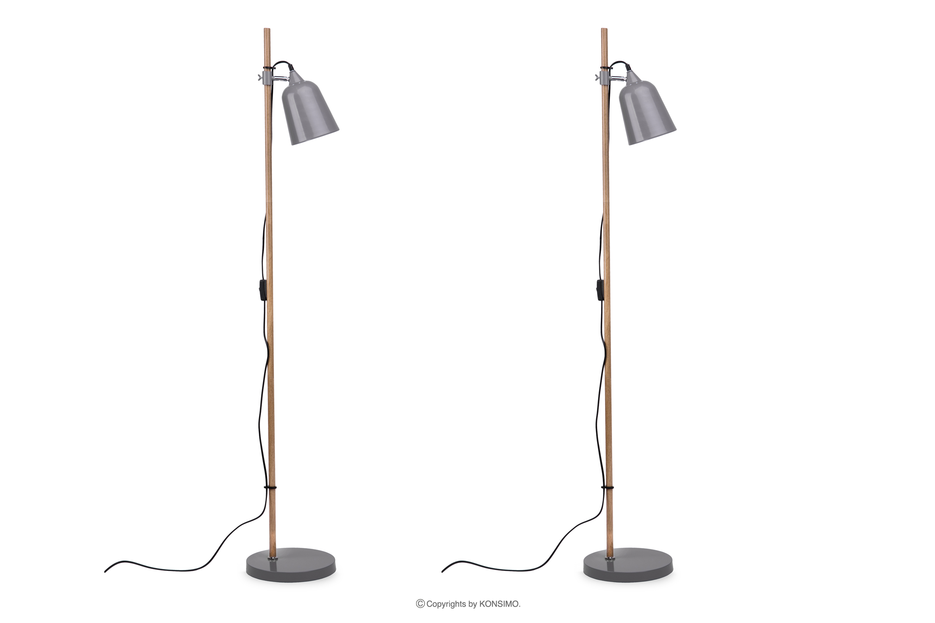 Stehlampe im skandinavischen Stil grau 2tlg.
