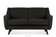Zweisitzer-Sofa fürs Wohnzimmer aus Gewebstoff anthrazitgrau