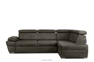 Ecksofa rechts mit Schlaffunktion in Leder-Optik in anthrazitfarben