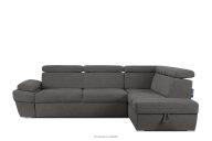 Ecksofa rechts mit Schlaffunktion und Bettzeugcontainer in graphitfarben