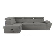 Ecksofa links mit Schlaffunktion und Bettzeugcontainer in grau