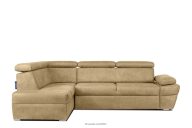 Ecksofa links mit Schlaffunktion in Leder-Optik in sandgelb