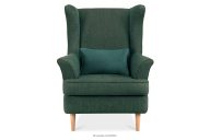 Ohrensessel fürs Schlafzimmer aus kariertem Webstoff in grün/beige