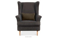 Ohrensessel fürs Schlafzimmer aus Webstoff in marineblau/braun