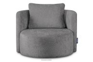 Drehsessel aus Chenille-Stoff in grau