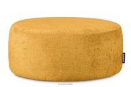 Drehbarer Sitzhocker aus Chenille-Stoff in senfgelb