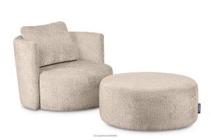 RAGGI, https://konsimo.de/kollektion/raggi/ Sessel- und Sitzhocker-Set aus grauem Chenille-Stoff grau - Foto