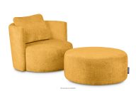Sessel & Sitzhocker aus Chenille-Stoff in senfgelb