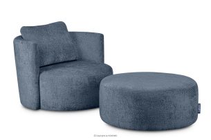 RAGGI, https://konsimo.de/kollektion/raggi/ Sessel und Sitzhocker aus dunkelblauem Chenille-Stoff dunkelblau - Foto
