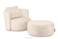 Sessel & Sitzhocker aus Chenille-Stoff in ecrufarben