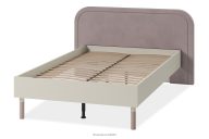 Großes Jugendzimmer-Bett mit Holzrahmen in cremefarben