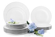 Elegantes Tafelservice mit Platinlinie für 6 Personen (18-tlg.)