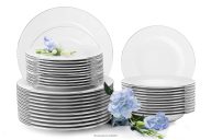 Elegantes Tafelservice mit Platinlinie für 12 Personen (36-tlg.)