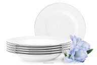 Elegantes Suppenteller-Set mit Platinlinie (6-tlg.)
