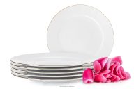 Elegantes Dessertteller-Set mit Goldlinie (6-tlg.)