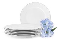 Elegantes Dessertteller-Set mit Platinlinie (6-tlg.)