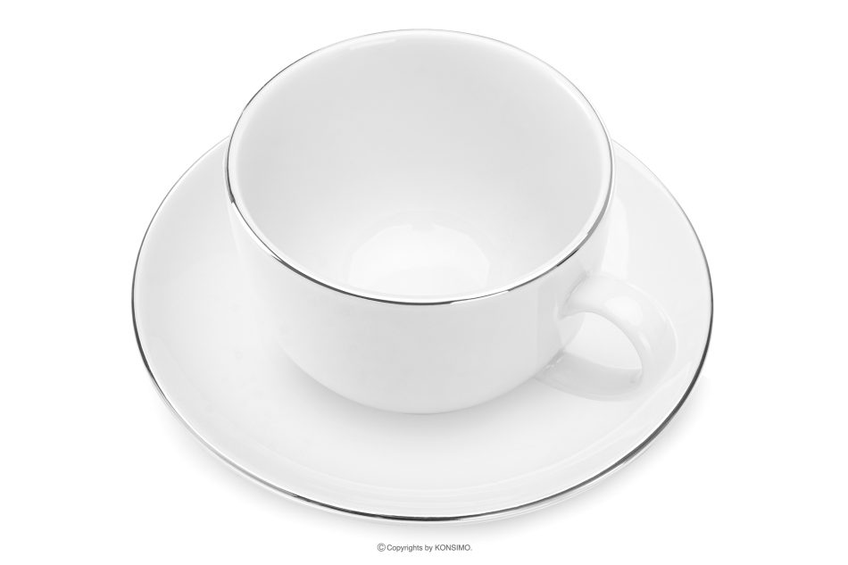 MUSCARI Elegante Kaffeetasse mit Untertasse 6 Personen (12 tlg.) platinlinie Platinlinie - Foto 5