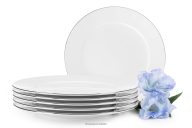 Elegantes Speiseteller-Set mit Platinlinie (6-tlg.)