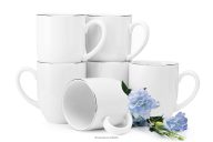 Elegantes Tassen-Set mit Platinlinie (6-tlg.)