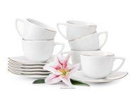 Elegantes Set aus Kaffeetasse & Untertasse mit Goldlinie für 6 Personen (12-tlg.)