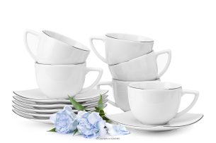 CARLINA, https://konsimo.de/kollektion/carlina/ Elegante Kaffeetasse mit Untertasse 6 Personen (12 tlg.) platinline Platinlinie - Foto