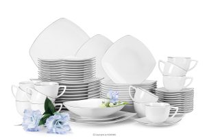 CARLINA, https://konsimo.de/kollektion/carlina/ Elegantes quadratisches Tafel- und Kaffeeservice für 12 Personen (60tlg) Platinlinie Platinlinie - Foto