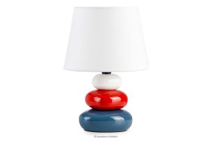 SALU, https://konsimo.de/kollektion/salu/ Moderne farbige Nachttischlampe marineblau/rot/weiß - Foto