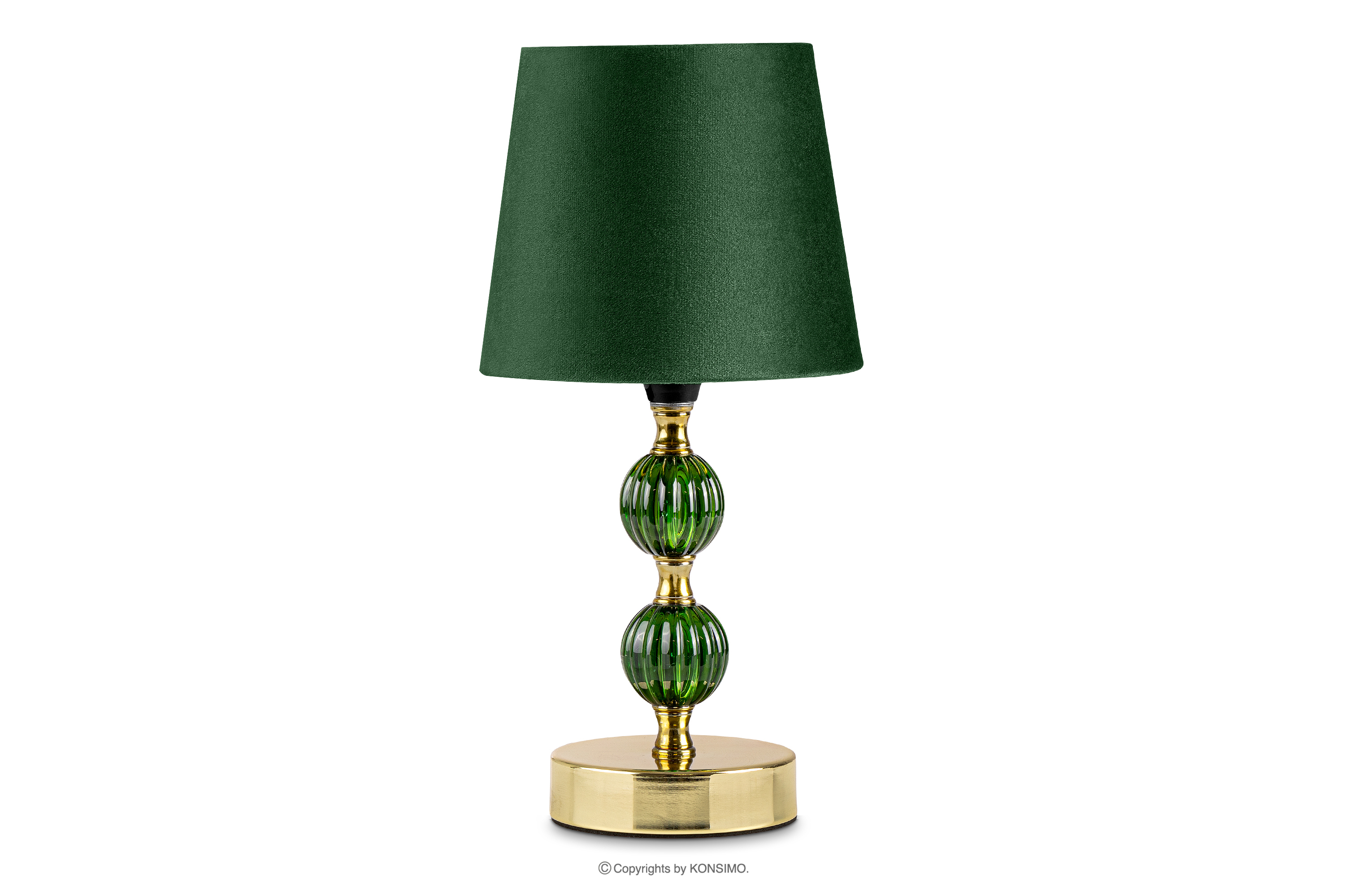 Elegante Tischlampe dunkelgrün/gold