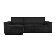 Universal-Ecksofa beidseitig ausklappbar mit Schlaffunktion in schwarz