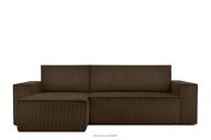 Universal-Ecksofa beidseitig ausklappbar mit Schlaffunktion in dunkelbraun