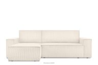 Universal-Ecksofa beidseitig ausklappbar mit Schlaffunktion in ecrufarben
