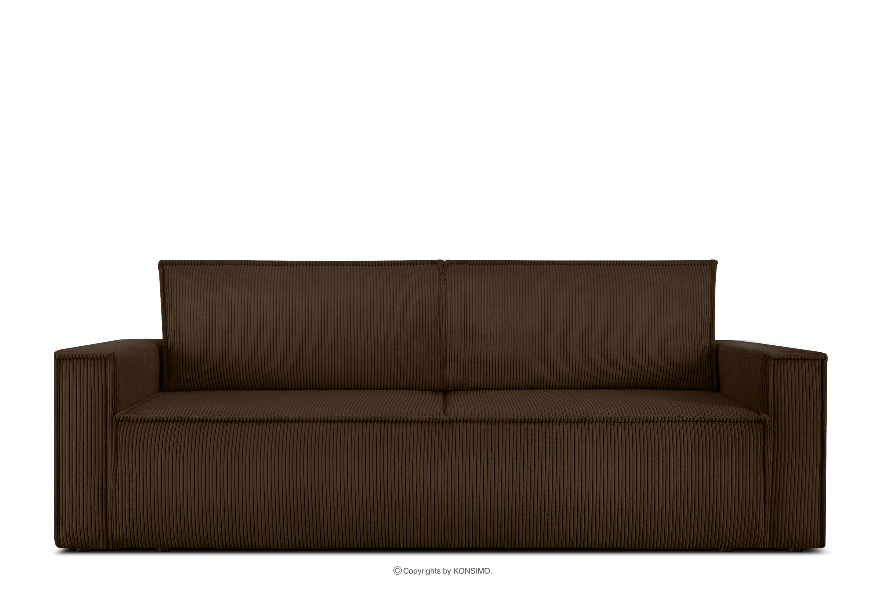 Sofa 3 mit Schlaffunktion Kordstoff dunkelbraun