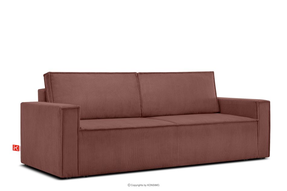 NAPI Sofa 3 mit Schlaffunktion Kordstoff rosa rosa - Foto 2