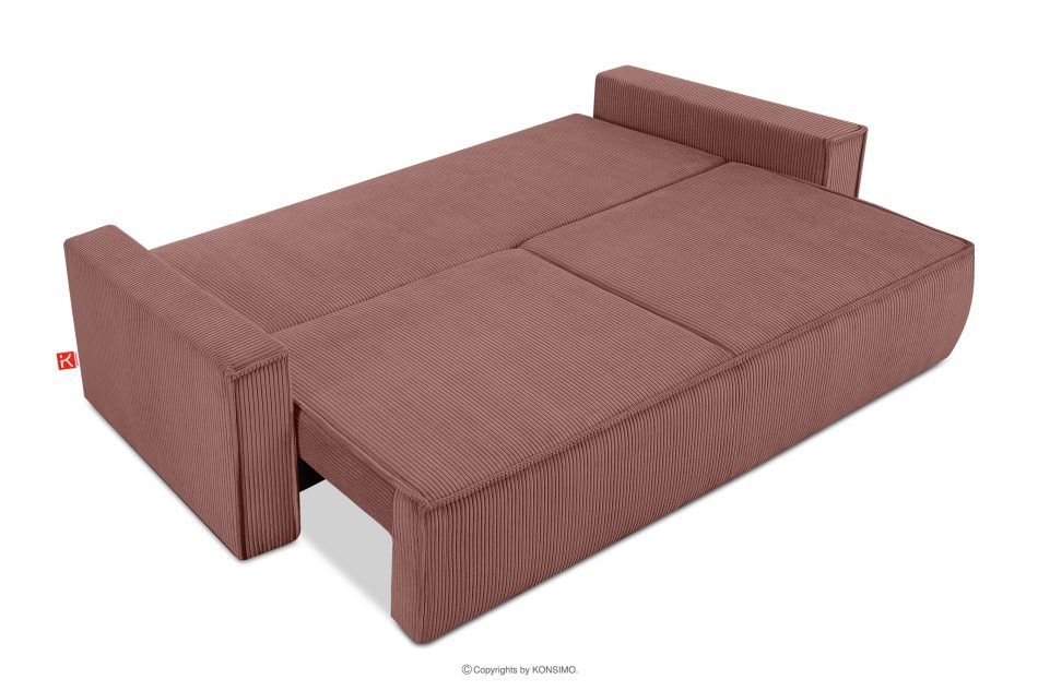 NAPI Sofa 3 mit Schlaffunktion Kordstoff rosa rosa - Foto 5