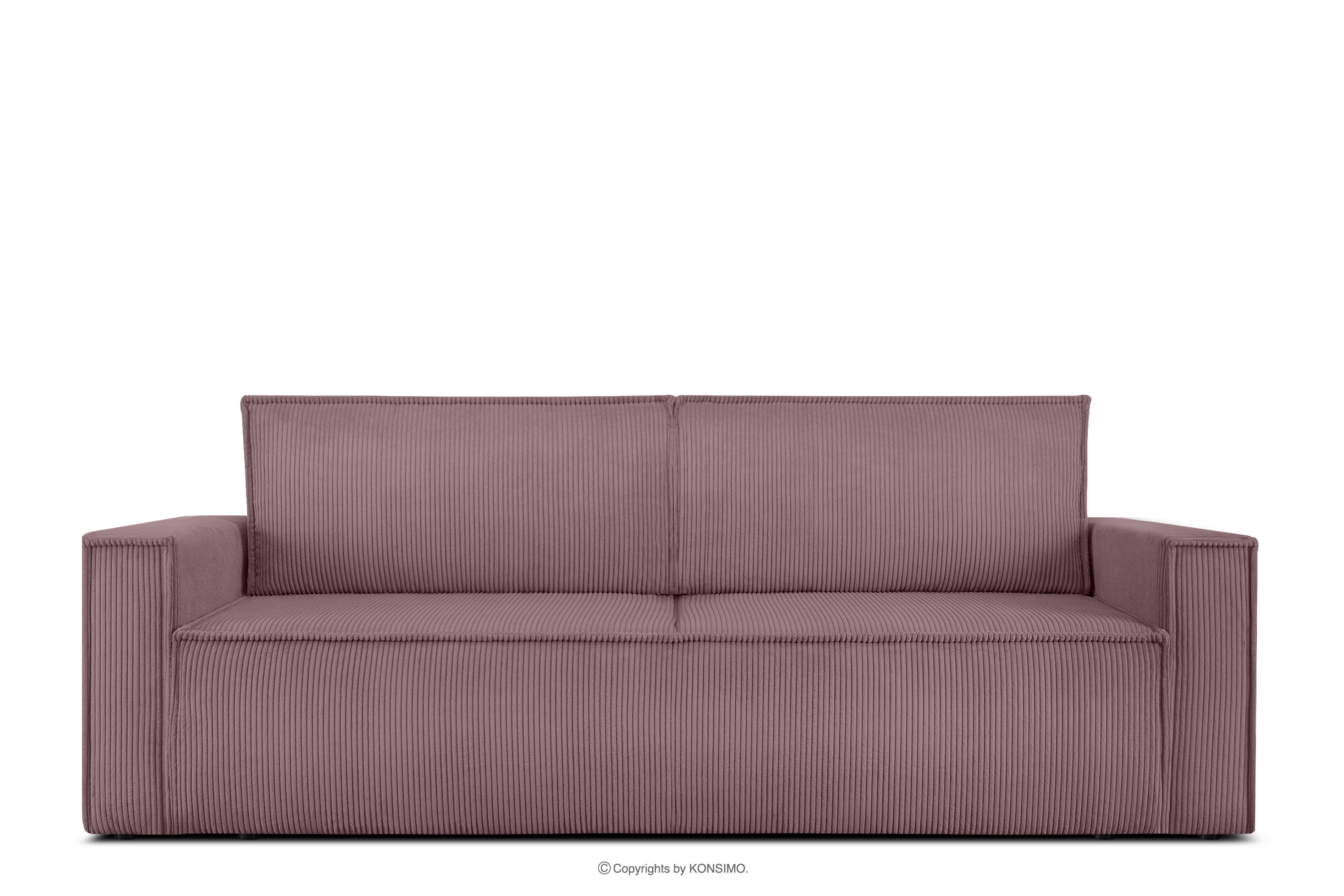 Sofa 3 mit Schlaffunktion Kordstoff hellviolett