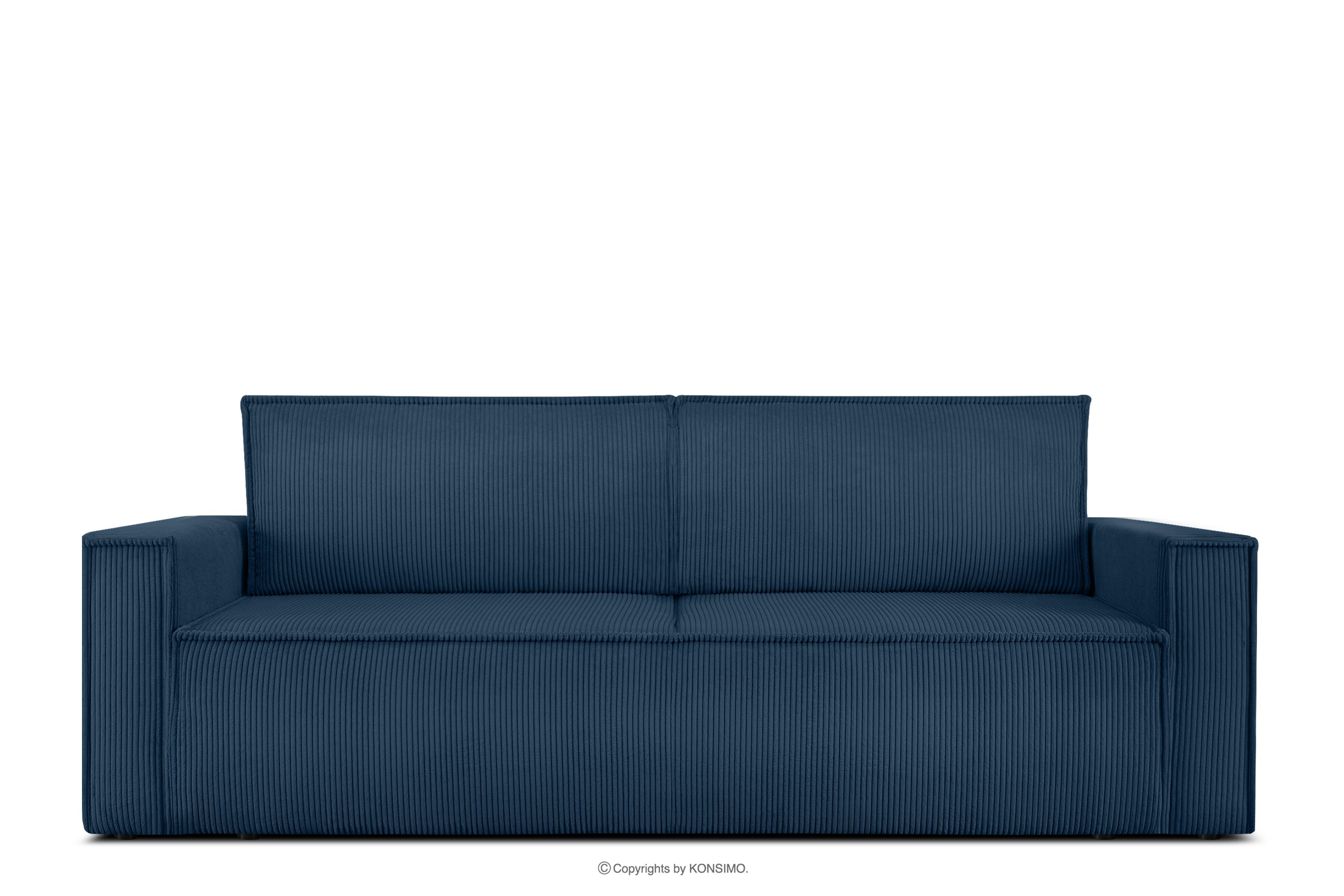 Sofa 3 mit Schlaffunktion Kordstoff navy blue