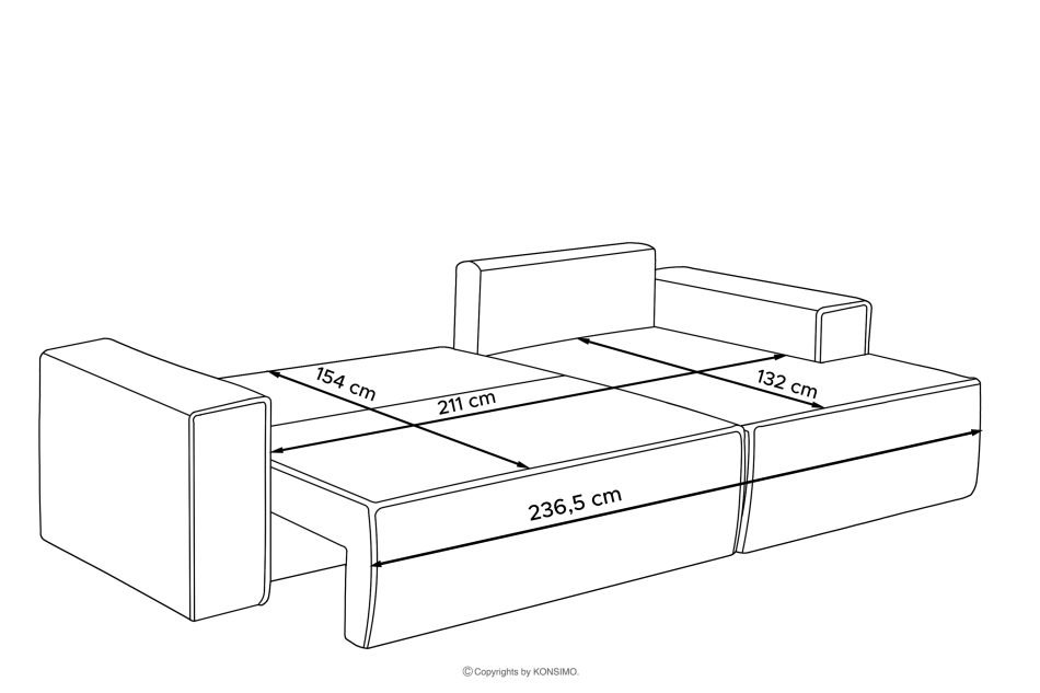 NAPI Ausziehbares Ecksofa mit Bettkasten mint Kordstoff rechts Minze - Foto 25