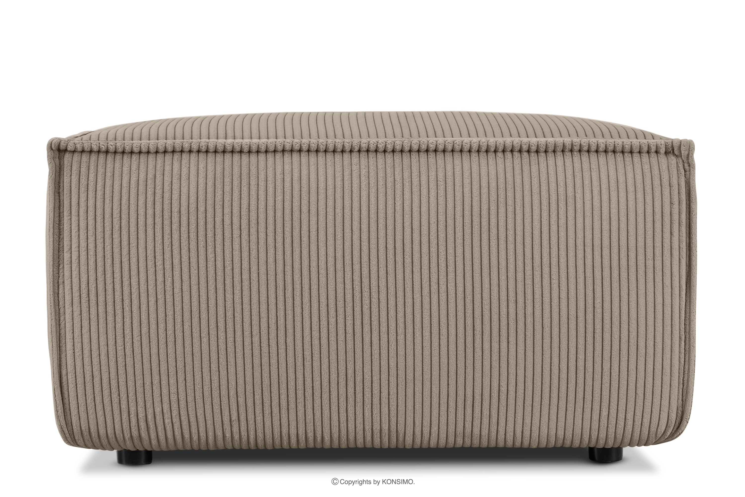Großer Sitzhocker aus Kordstoff beige