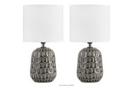 Boho Tischlampe grau 2tlg.