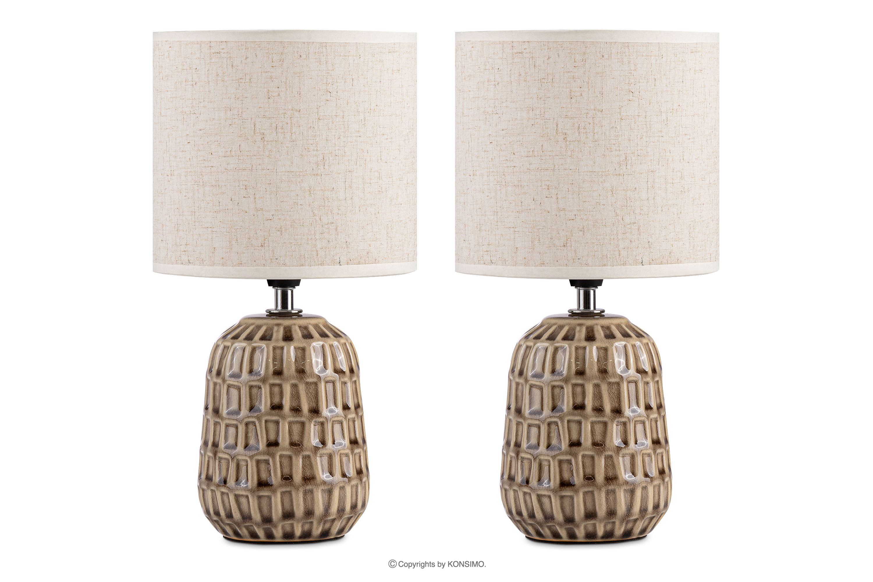 Boho beige/cream Tischlampe 2 Stk.