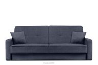 Wohnzimmer-Klappsofa aus marineblau kariertem Gewebestoff