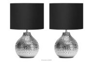Elegantes Lampen-Set mit silbernem Fuß (2-tlg.)
