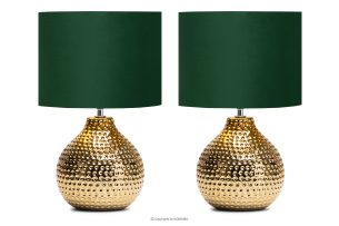 NIPER, https://konsimo.de/kollektion/niper/ Eine elegante Nachttischlampe mit goldenem Sockel 2tlg. gold/grün - Foto